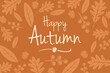 Orange Happy Autumn Fall Leaves Horizontal Vector Illustration 1