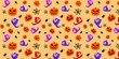 © cesar agj - texture with pumpkins and spiders for halloween cartoon style flat colors vectorized