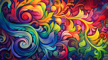 A Psychedelic Style, With Swirling, Kaleidoscopic Colors.
