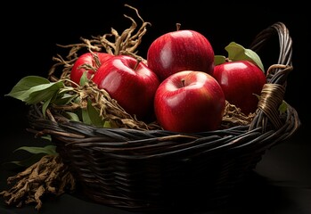 Wall Mural - apples in basket