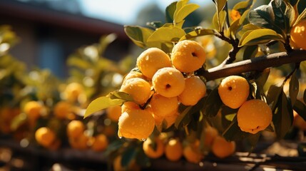 Wall Mural - orange fruit tree