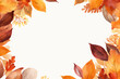 Yellow autumn leaves frame with space for text.