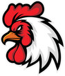 Rooster head mascot, vector illustration