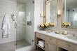 Transitional Bathroom with Neutral Tones and Subway Tile