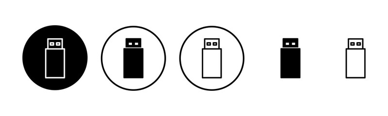 Usb icon set illustration. Flash disk sign and symbol. flash drive sign.