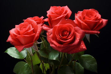 Wall Mural - A beautiful red rose symbolizes love and happiness