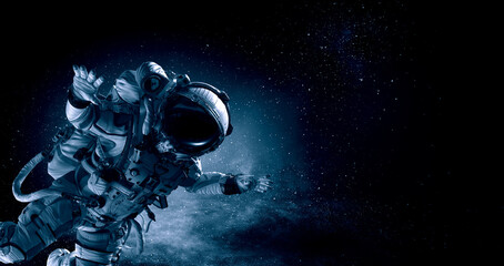 Wall Mural - astronaut at spacewalk. mixed media