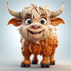 Sticker - 3d cartoon cute bull