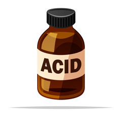 Sticker - Bottle of acid vector isolated illustration