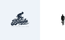 Bicycle Cyclists Riding Their Bikes In Silhouette.bicycle Logo