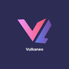 Wall Mural - Vulkaneo - V and L letter logo icon design abstract template elements