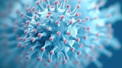 Poster - Close-up of the virus on a light background, Medical concept, 3d rendering.