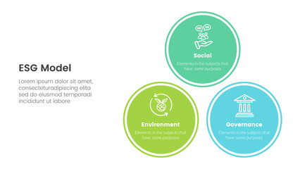 Poster - esg environmental social and governance infographic 3 point stage template with balance pyramid circ