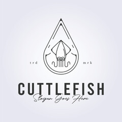 cuttlefish logo seafood icon symbol vector illustration design