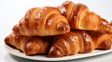 Freshly Baked French Croissant – A Delicious Puff Pastry Perfect For Breakfast Or Brunch.