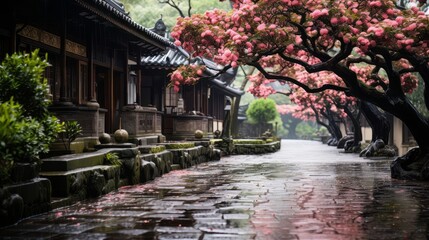 Poster - japanese garden in spring