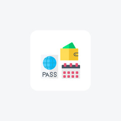 Sticker - Travel Planning Flat Icon Travel And Tour Icon, Tourism Icon, Exploring World Icons