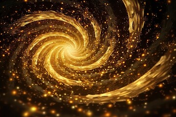 Canvas Print - cosmic elegance. shining nebula of light and color. golden swirls of universe. capturing cosmic beau
