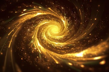Canvas Print - cosmic elegance. shining nebula of light and color. golden swirls of universe. capturing cosmic beau