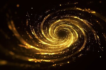 Canvas Print - cosmic elegance. shining nebula of light and color. golden swirls of universe. capturing cosmic beau