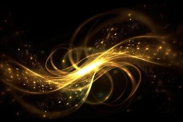 Wall Mural - cosmic elegance. shining nebula of light and color. golden swirls of universe. capturing cosmic beau