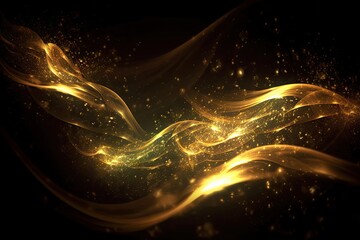 Wall Mural - cosmic elegance. shining nebula of light and color. golden swirls of universe. capturing cosmic beau