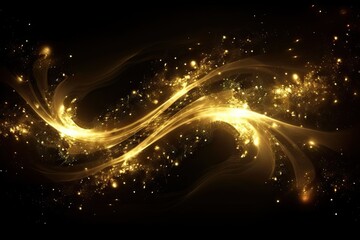 Wall Mural - cosmic elegance. shining nebula of light and color. golden swirls of universe. capturing cosmic beau