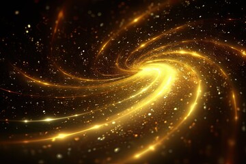 Wall Mural - cosmic elegance. shining nebula of light and color. golden swirls of universe. capturing cosmic beau