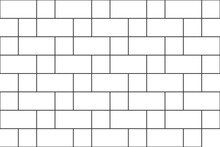 Cobblestone Tile Seamless Pattern. Sidewalk Surface. Rectangle And Square Bricks Background. Kitchen Backsplash Or Bathroom Ceramic Or Stone Wall Texture. Vector Outline Illustration