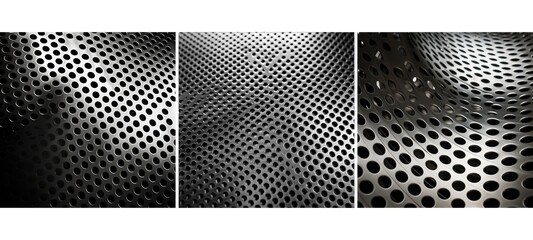 dark perforated steel background texture illustration sheet abstract, plate hole, modern design dark perforated steel background texture