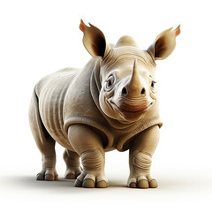 Canvas Print - 3d cartoon cute rhino