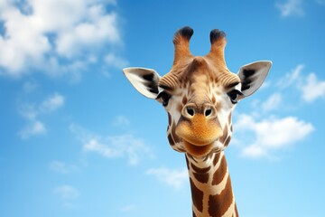 Canvas Print - giraffe's head against the sky.