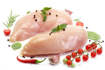 Wall Mural - Raw chicken legs with herbs