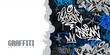 Abstract Urban Style Hiphop Graffiti Street Art Vector Illustration Background Template
