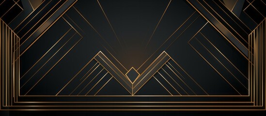 Wall Mural - Luxury geometric gold line art and art deco background.