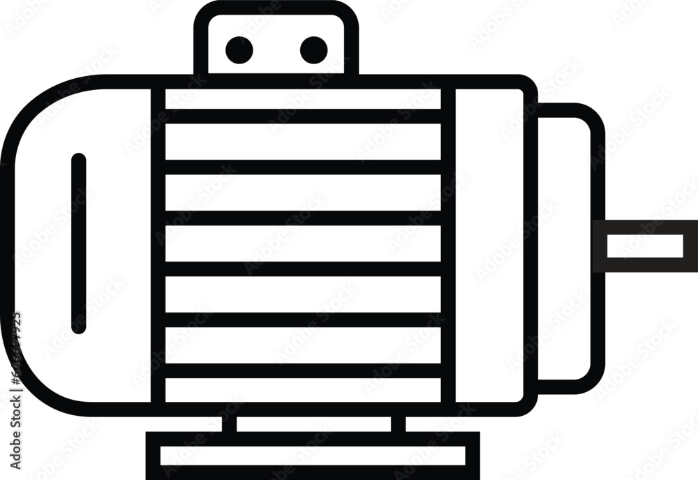 black Electric motor icon. industrial dc electromotor symbol with ...