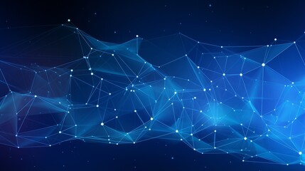 Aufkleber - Abstract blue background. Network connection structure. Grid.