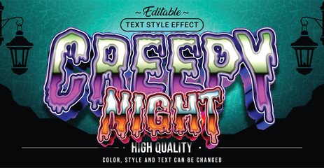 Poster - Editable text style effect - Creepy Night text style theme.