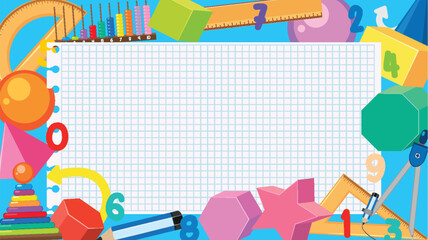 Wall Mural - mathematical element object with checkered background