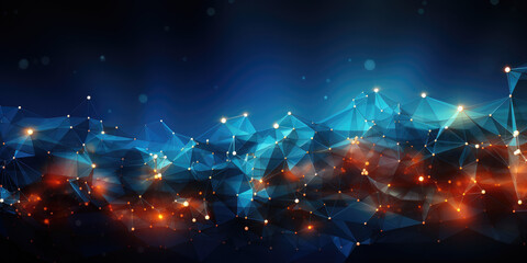 Fototapete - Concept of big data, machine learning, artificial intelligence, Global network.Global connecting points infographic.Abstract graphics scheme of neural machine mind with AI.