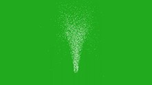 Snow Fountain With Dust Particles Falling On Surface With Green Screen Background