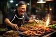 Street Food Delights: Delicious Chinese street food stalls offer a wide array of culinary delights. Generated with AI