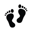 © IT'S ORA - Human footprints icon white background design.