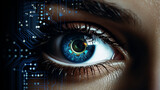 eye close-up, computer vision enhancement concept view observation