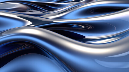 Abstract 3D  background with blue and grey waves