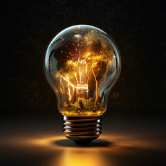 Wall Mural - Creative Idea: Light Bulb Concept
