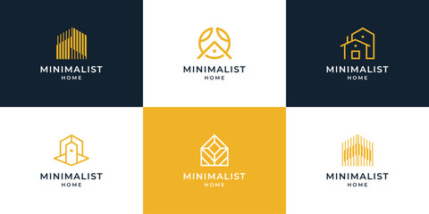 Wall Mural - Set of geometric home logo design