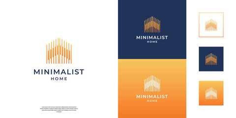 Wall Mural - Abstract home logo design template. Minimal real estate property vector symbol