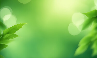 Aufkleber - Abstract green foliage bokeh backdrop