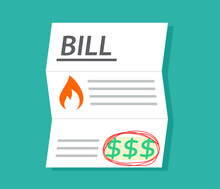 High Gas Utility Bill Icon. Clipart Image Isolated On White Background